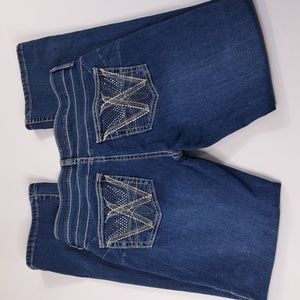 Wrangler Q-Baby No Gap Waistband Bootcut Blue Jeans Size  9/10 x 32